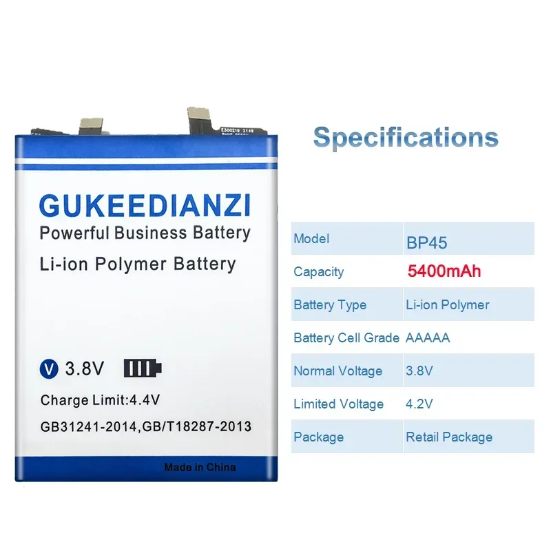 GUKEEDIANZI Battery BP45 5400mAh For Xiaomi Mi 12 Pro 12pro Mobile Phone Bateria