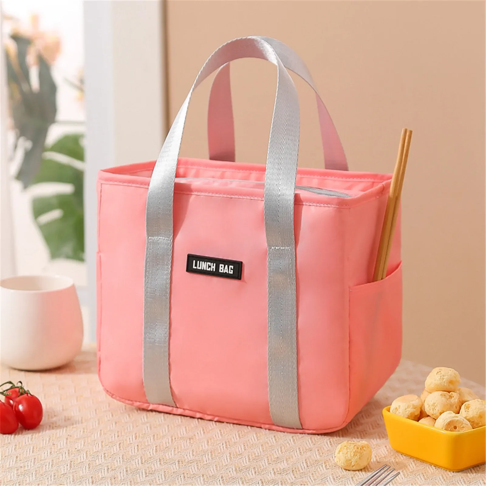 2024 Large Capacity Waterproof Lunch Box Cake Ice Pack Picnic Bag Portable Oxford Thermal Foldable Insulated Bag Food Cooler