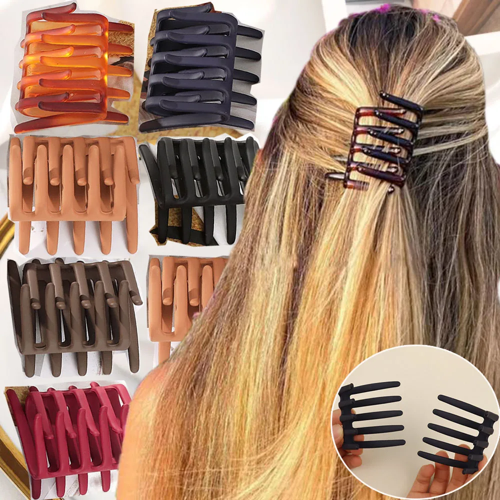 Fashion Stretch Hair Clip Double Side Women Casual Cross-Back Hair Fork Comb Easy Thick Curly Hairwear Styling Hairs Claw Tool