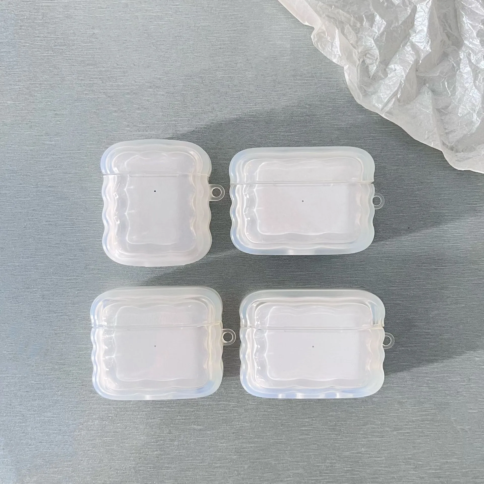 Custodie trasparenti per AirPods Pro 2nd Bluetooth custodia protettiva per auricolari Wireless per Airpods 2 1 3 custodia morbida trasparente Wave Shell