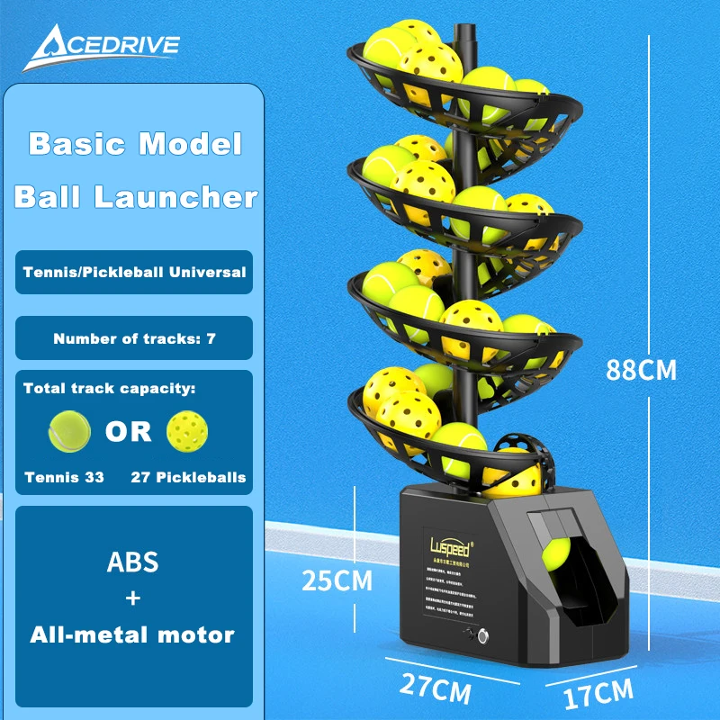 Auto Serving Ball Collection Compatible Remote Control 33 Balls Capacity Pickleball Automatic Ball Machine 10 Hours Battery Life