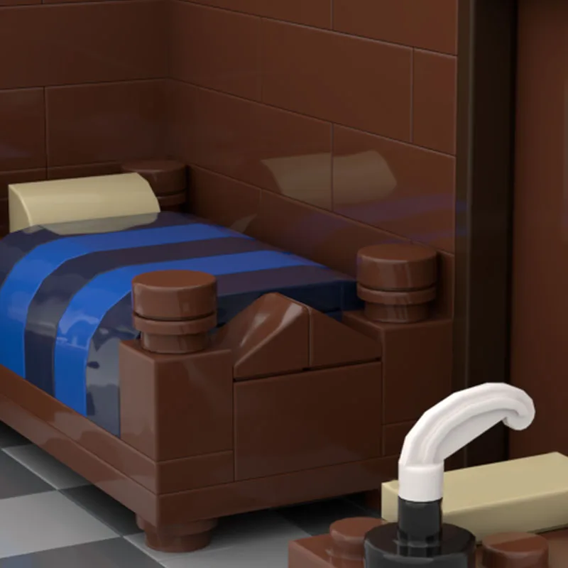 3191 pçs moc fortaleza medieval modelo de construção luxo albergue modelo arquitetura bloco diy crianças montagem tijolos brinquedos populares presente