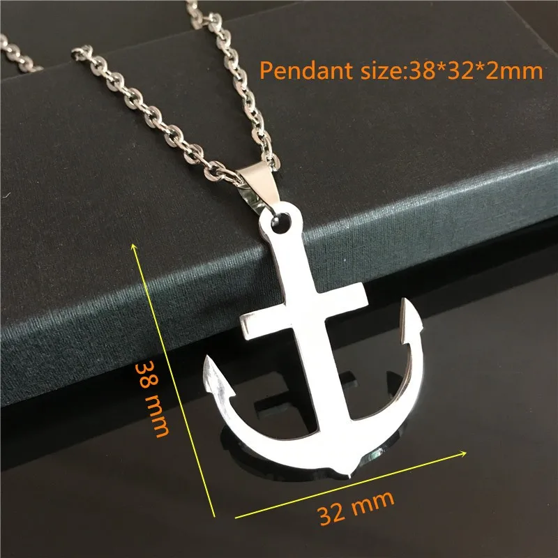 1PC Sailor Style Stainless Steel Rudder Anchor Pendant Necklace Unisex Couple Party Favor Jewelry Charm Gift