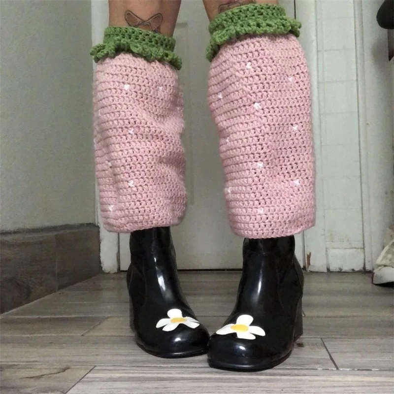 Y2K Leg Warmers for Girls Women Japanese Lolita Harajuku Leg Cover Stockings Knit Socks E-girl Cyber Grunge Leg Warmers