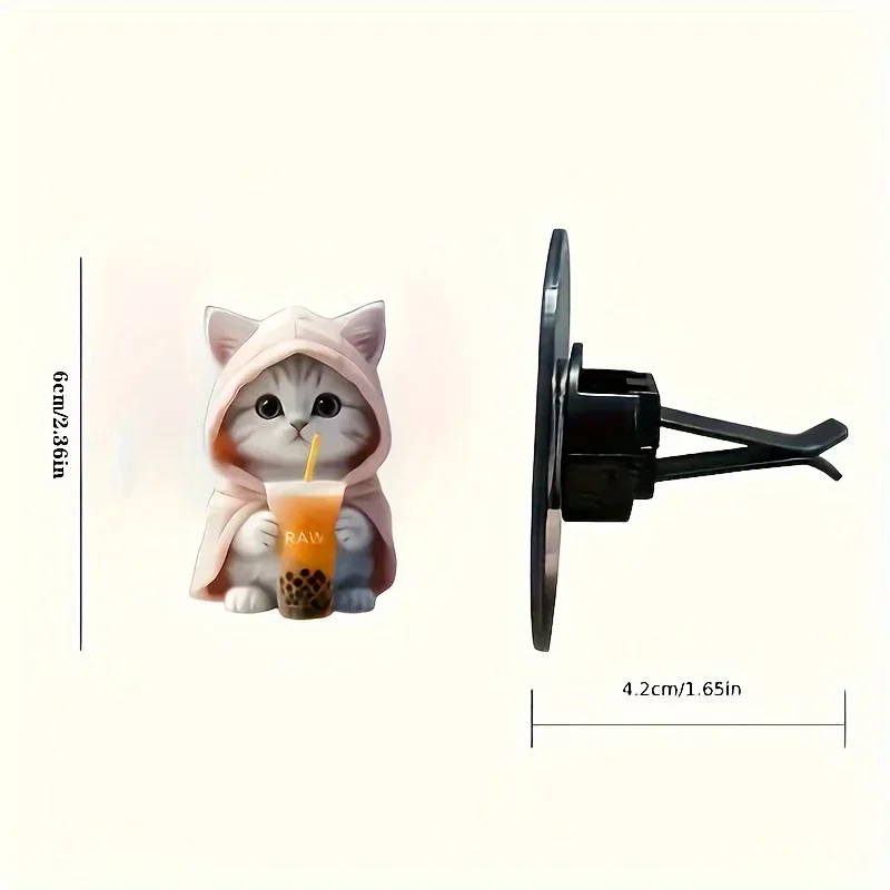 Picture 5: 2PCS Cute Cat Acrylic Car Decoration Fragrance Sheet Long-lasting Fragrance Ventilation Clip Decoration and Aromatherapy