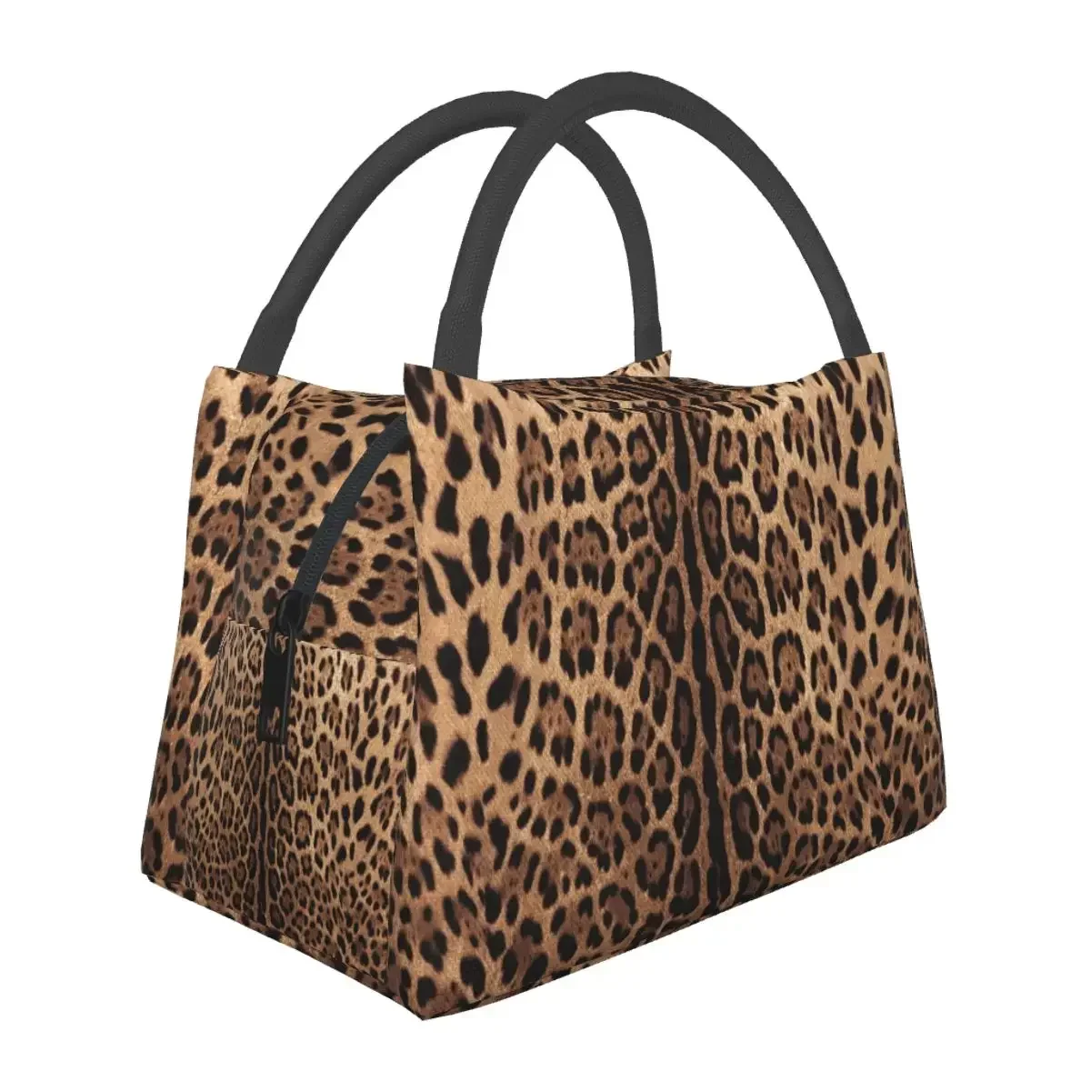 

Leopard Print Skin Lunch Bags Insulated Bento Box Portable Lunch Tote Picnic Bags Cooler Thermal Bag for Woman Student Travel