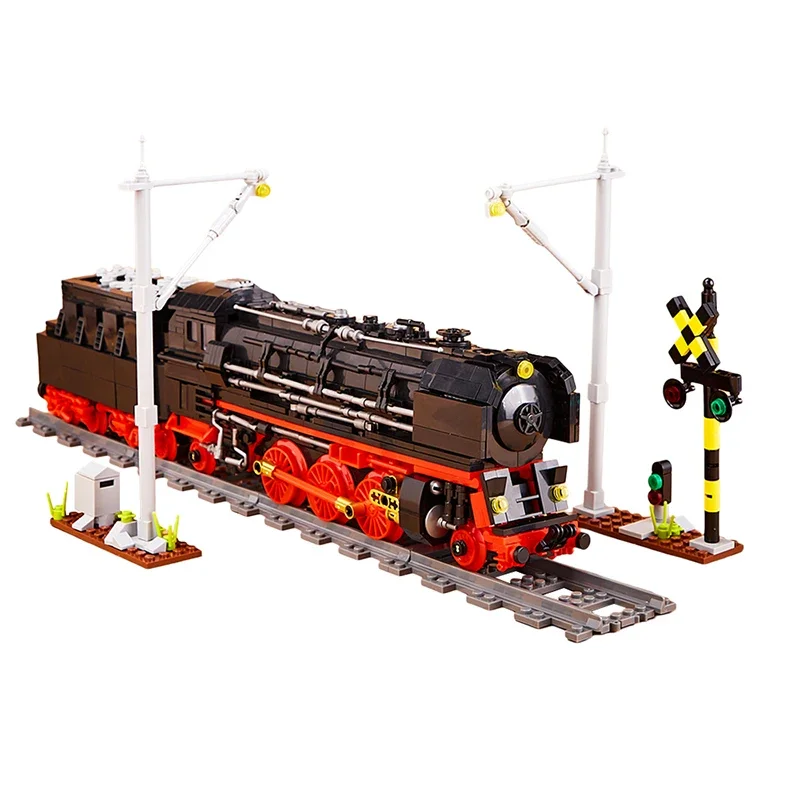 City BR01 Steam Locomotive Building Blocks Kits Railway Express Model Steam Train Transportation Building Blocks Bricks Boy Toy