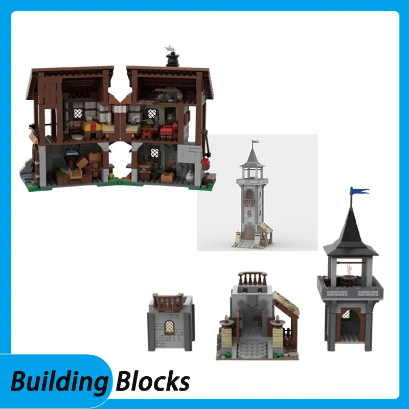 

Строительные блоки для сборки мелких частиц MOC-118096 812 шт., модель дома ведьмы, игрушка, реквизит на Хэллоуин, украшения