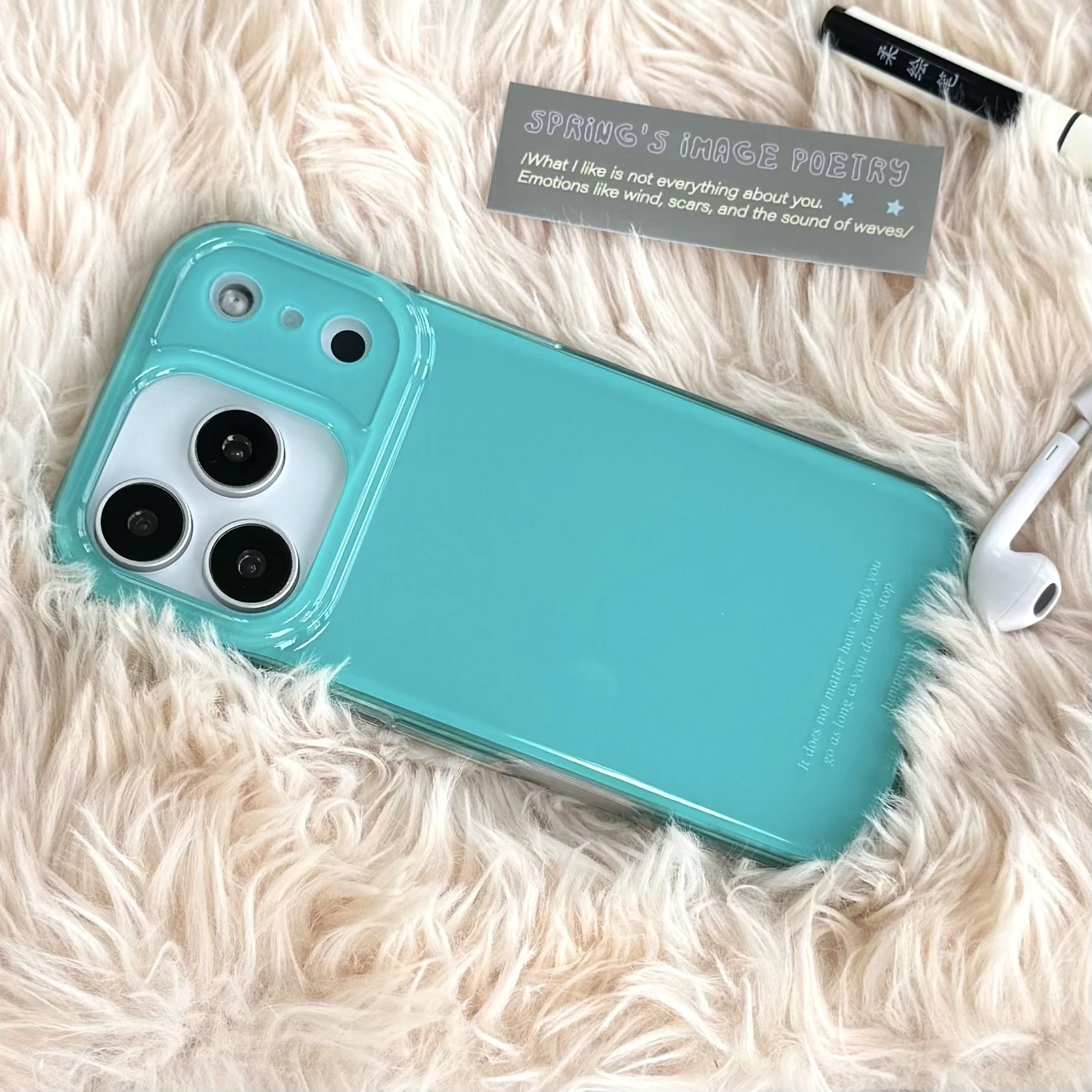 Ins – coque de téléphone minimaliste bleu massif, fond arrière pour iPhone 17 16 15 14 13 Pro Max