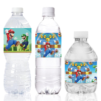 10pcs Mario Stickers Super Bros Water Bottle Labels Decorations Waterproof Sticker Party Favor Baby Shower Birthday Decoration