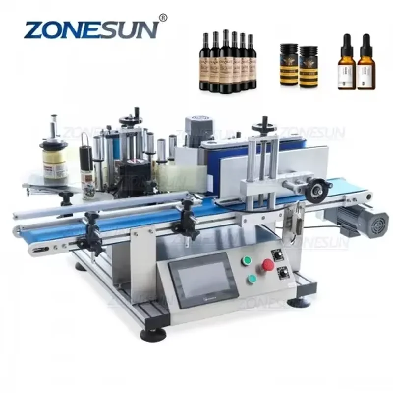 Hot 2026 ZS-TB150 Desktop Automatic Sticker Round Can Glass Wine Bottle Round Bottle Labeling Machine
