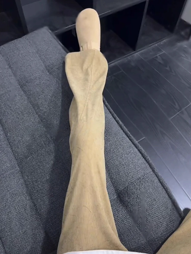 

Мужские спортивные штаны из вельветового цвета с расклешенными штанинами в американском стиле, осенние широкие брюки прямого кроя, повседневные брюки для молодежи