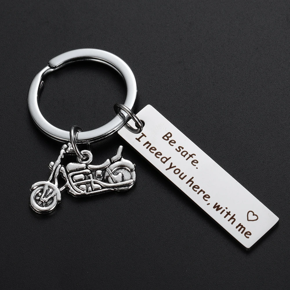 Fashion Personalized Drive Safe Keyring I Need You Here with me Dad Fathers Boyfriend Gifts Pendant Men Keychain