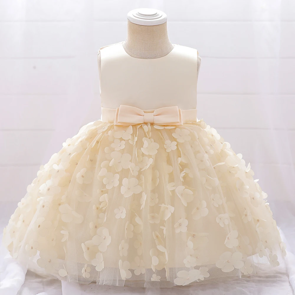 2023 Baby Princess Dress For Girls Summer Clothes Infant 1 Year Birthday Baptism Party Dresses Flower Girl Wedding Costume 0-5Y