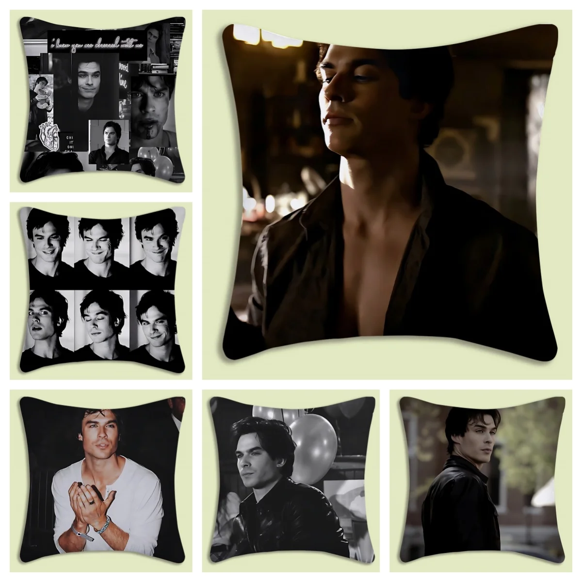 

1pc Damon Salvatore Pillow Set Vampire Diaries Pillowcase Sofa Decoration Home Double sided Printed Cute Cushion Cover