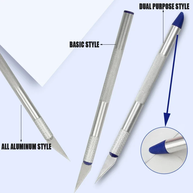 Kit d'outils de couteau à découper en alliage d'aluminium, couteau utilitaire de gravure, outil artisanal pour Film papier bois artisanat ensemble de couteaux à crayons
