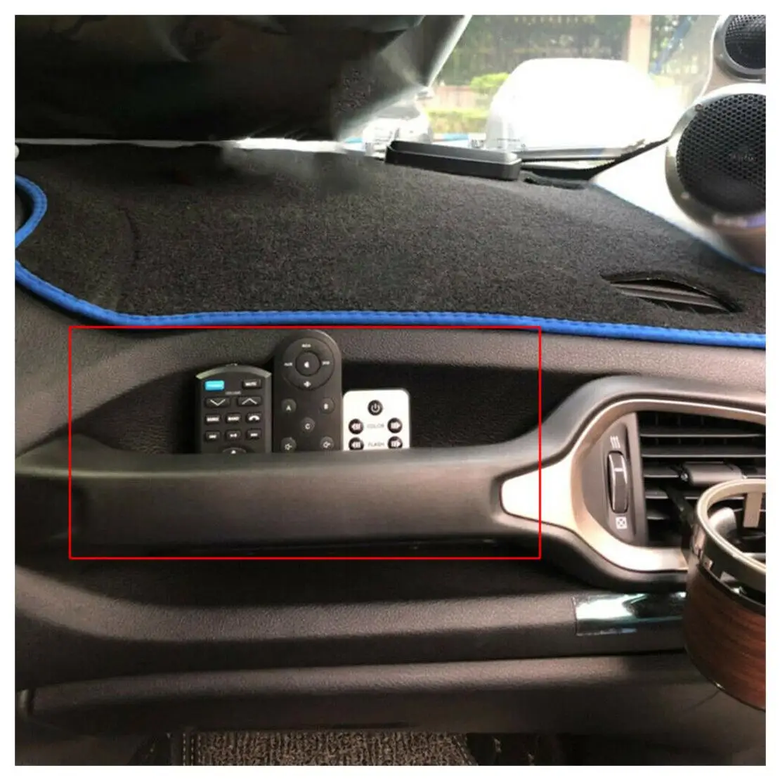 أسود المشارك الطيار مقبض إمساك صندوق تخزين صينية حامل منظم صالح ل Jeep Renegade 2015-2020