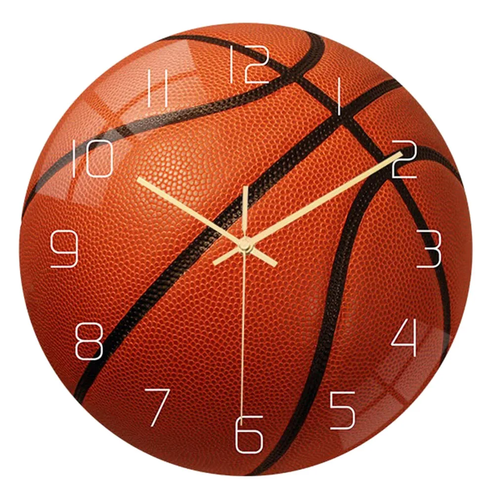 Basketball Acrylic Silent Wall Clock Bedroom Living Room Alarm Clock Birthday Christmas Gifts Present for Room Decor