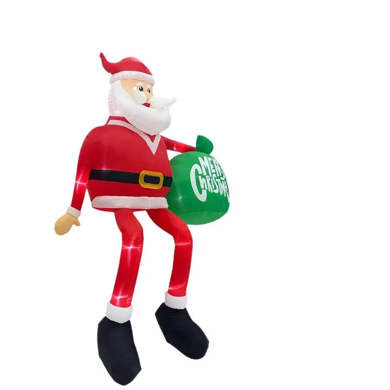Christmas air mold roof window decoration outdoor LED luminous sitting old man gift bag party supplies