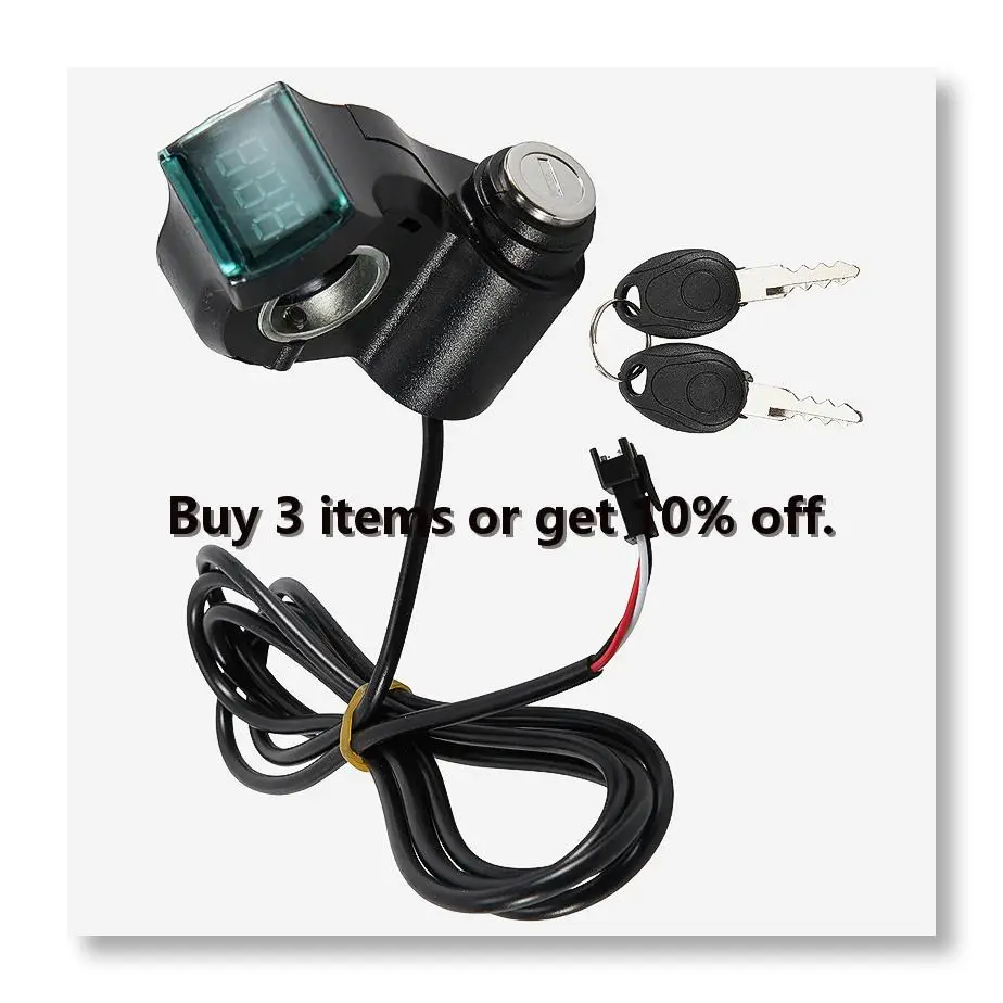 HOTE-Bike Ignition Lock Key Thumb Throttle Voltmeter Digital Voltage Display Switch for KUGOO M4 XiaoMi M365 Universal