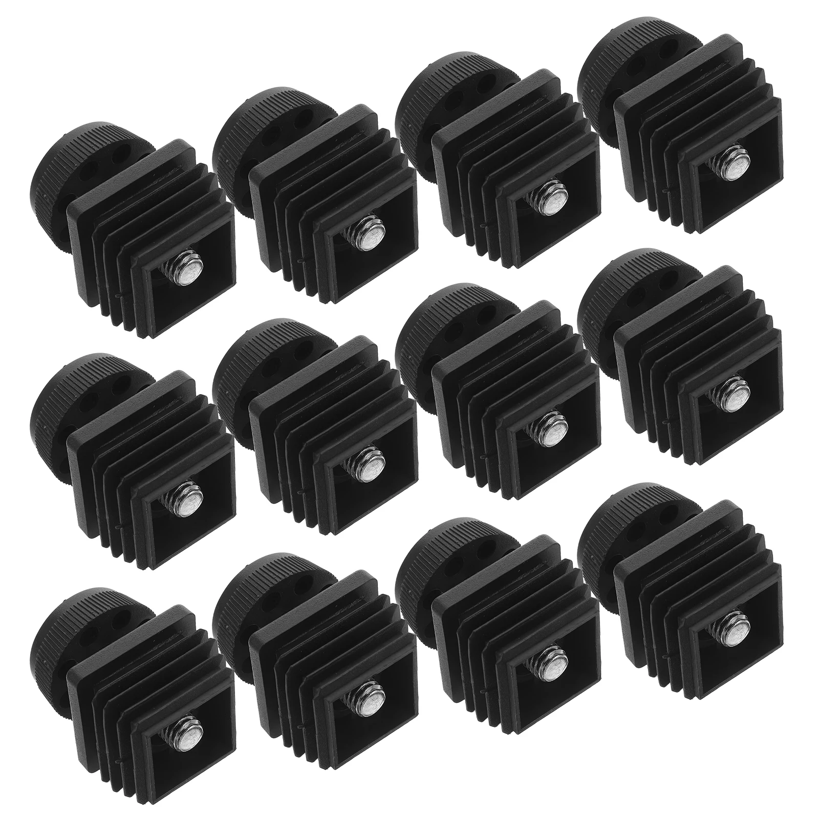 12pcs Leveling Feet M8x30 Adjustable Metal Tube Foot Plugs Insert Furniture Adjustable Leveler For Desk Chairs