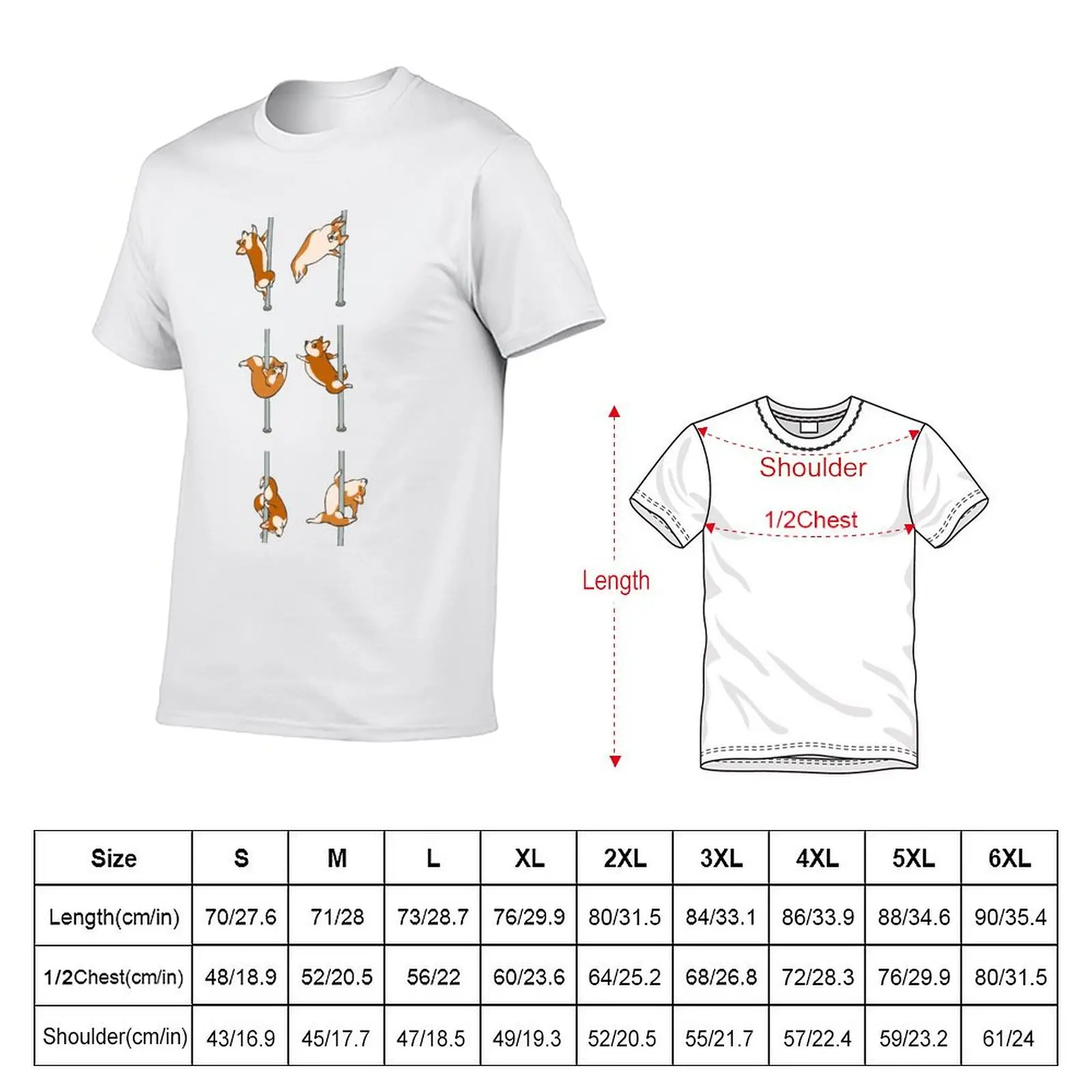 Corgi Pole Dancing Club T-Shirt Outdoor Sports Lightweight Tee