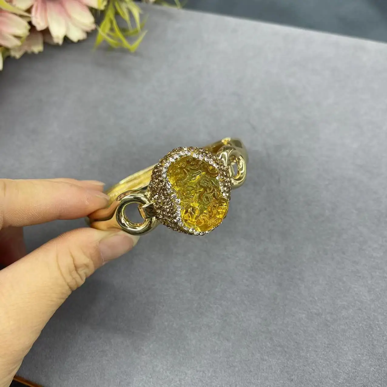 

Комплект ювелирных изделий с цитрином для женщин, барочный жемчуг, кристалл, инкрустированный кулон, ожерелье, серьги, кольца, браслет, очаровательный модный подарок