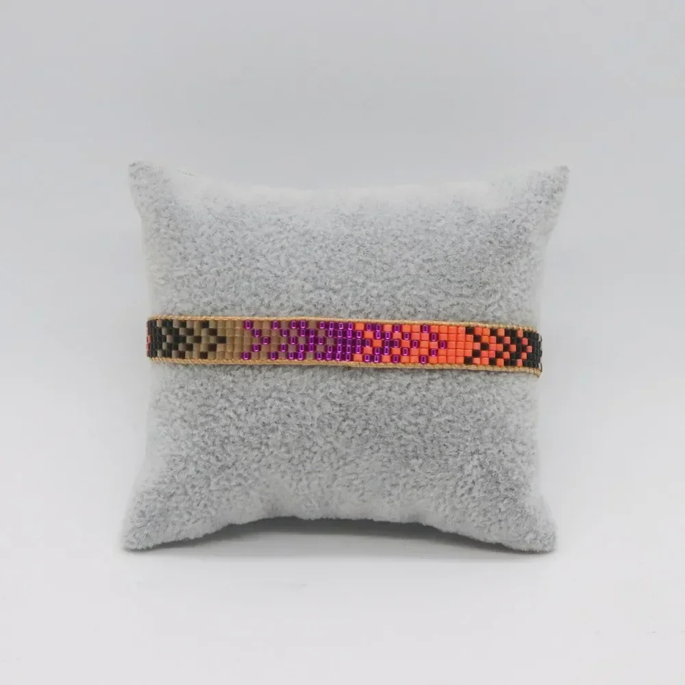 Beaded Bracelet Hand woven Pattern Retro Simplicity Bohemia Adjustable Arrow Gradient color Geometry Rice bead bracelet