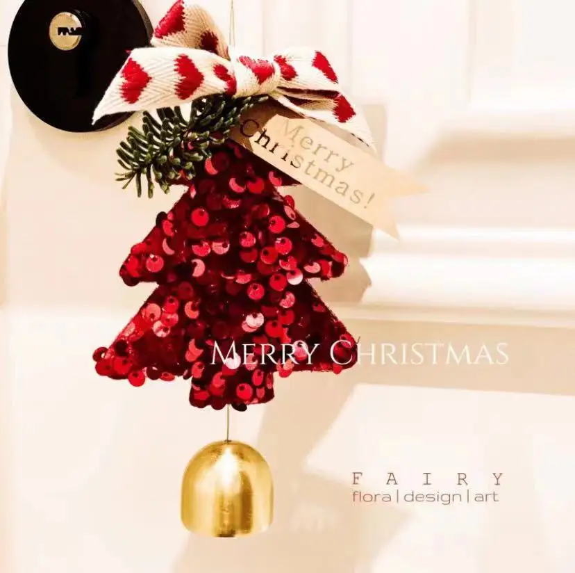 Árbol de Navidad con campana colgante, decoración colgante de Navidad, adorno para el hogar, festivales, porche, fiesta de navidad