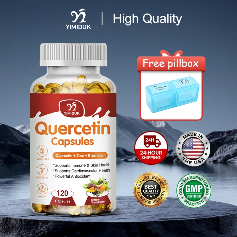 

Pure Quercetin Capsules, Support Balanced Immune System & Respiratory Health, Antioxidant, Heart & Cardiovascular Health, Vegan