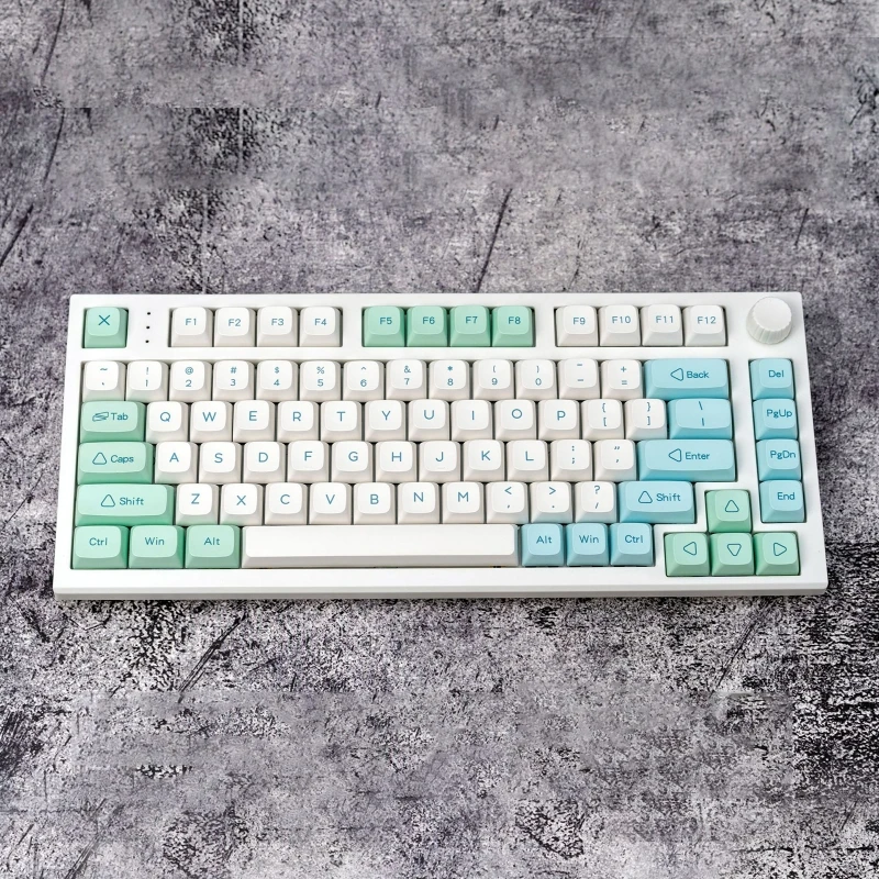 

Mechanical Keyboard Keycap Minimalist Ice Mint Keys XDA Profile 133Keys Dye Sub KeyCap for Cherry MX DZ60 RK61 64 GK61