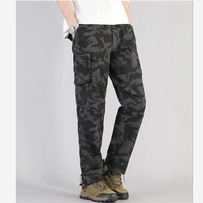 Mode Mannen Cargo Broek Losse Multi-pocket Camouflage Broek Pantalon Homme Big Size 5XL Toevallige Mannelijke Heren Overalls bodems