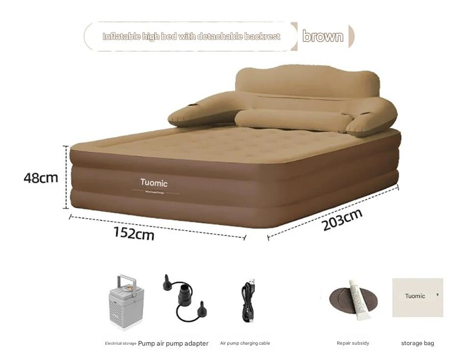 PVC opblaasbaar matras met kussen voor thuis buiten kamperen rust slaapbed auto luchtkussen draagbare opvouwbare luie bankmat