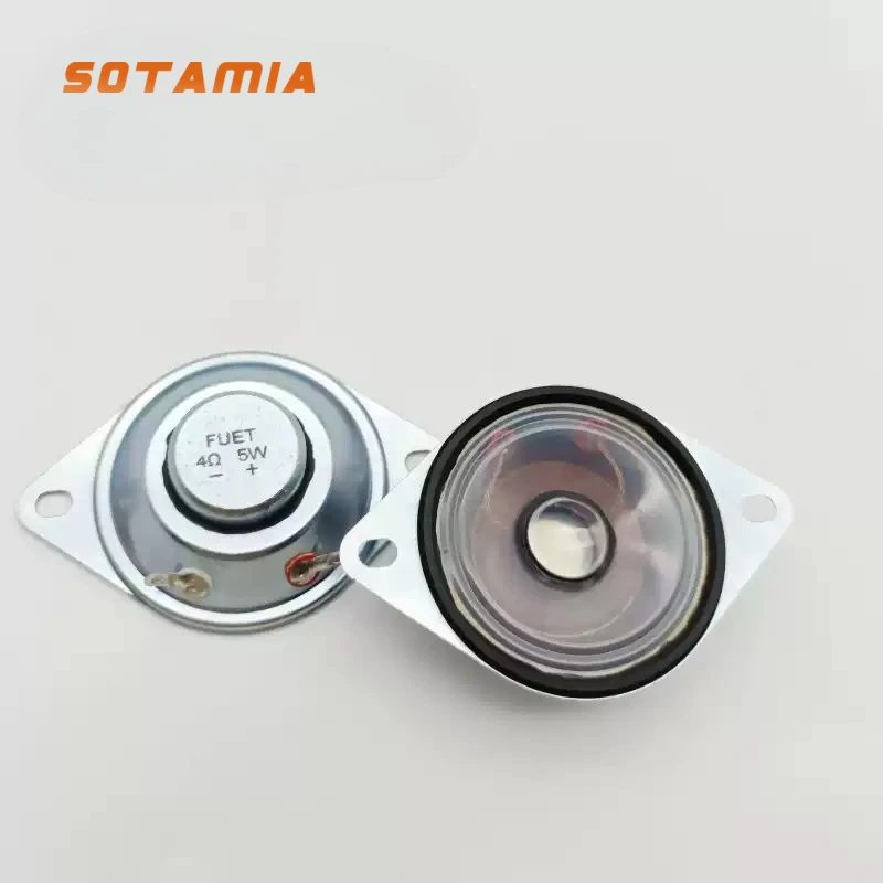 

SOTAMIA 2 шт. мини-прозрачный водонепроницаемый динамик 52 мм 4 Ом 5WV ухо мультимедийный динамик для голосовой трансляции автомобильная сигнализация звуковой сигнал