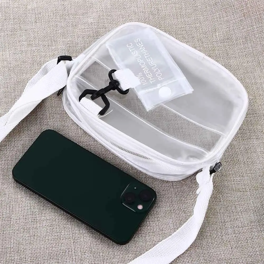 Bolsa de geléia de PVC para mulheres, sacos pequenos com suporte de cartão, mochila de ombro transparente estilo coreano