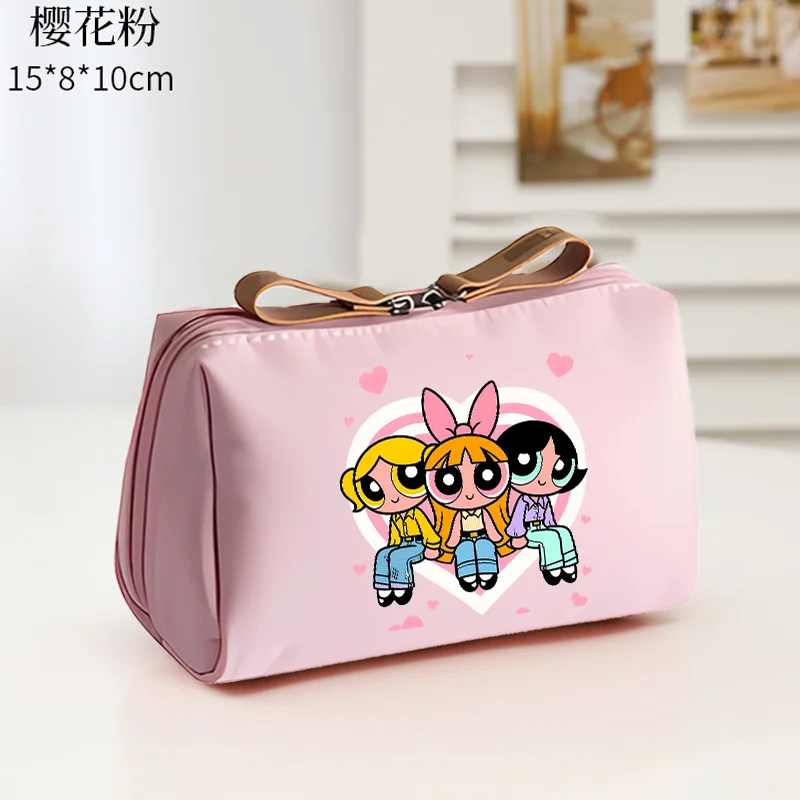 

The Powerpuff Girls Makeup Bag Cute Cartoon Anime Travel Clutch Cosmetic Handbags Women Portable Mini Zipper Pouch Birthday Gift