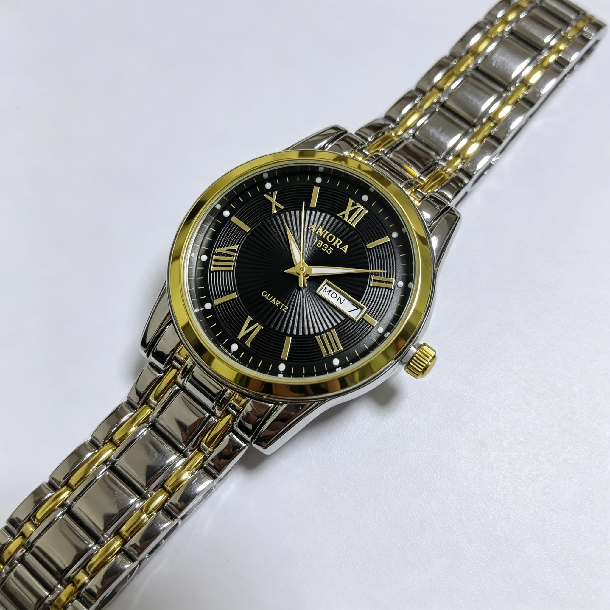 Original men's model with dual calendars, water-resistant, luxurious, analog, business-style, fashionable, Korean version, lumin