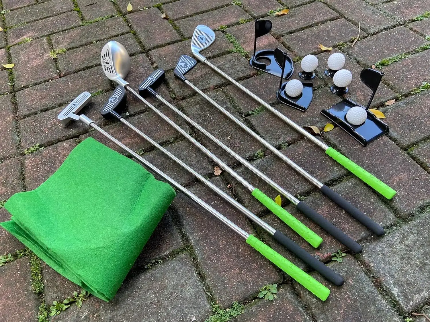 2-in-1 6-pole telescopic golf 26 inch (66CM) accessory set for 3-6 year old children's entertainment golf with large green simul
