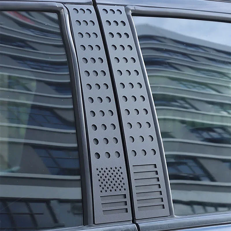 Aluminum Alloy Black For Ford Ranger Wildtrak T7 T8 2015-2021 Car Accessories Car Window B-pillar Center Pillar Cover Trim Panel