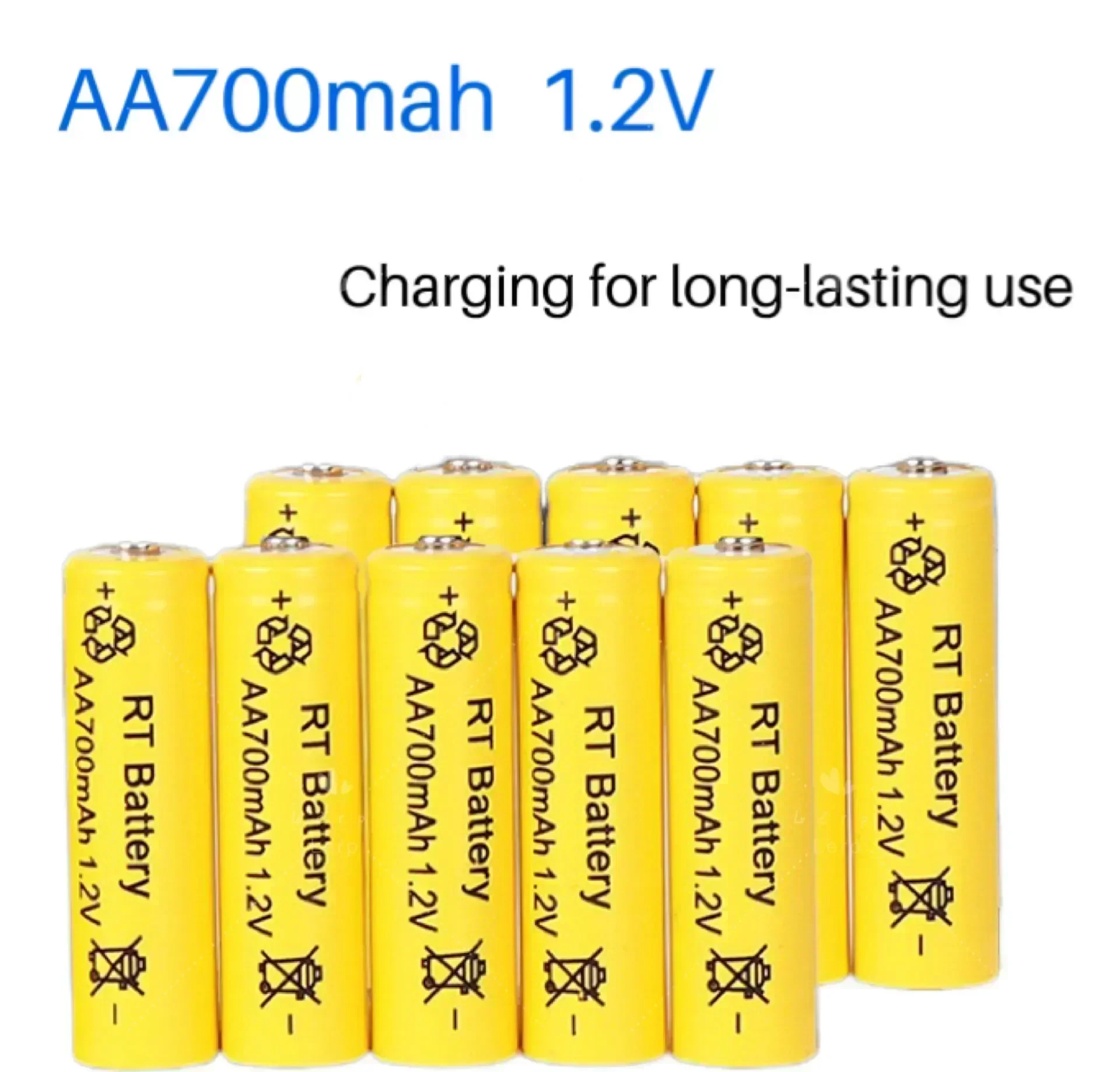 AA 1.2V 700mAh Ni-MH Rechargeable Batteries - High Capacity Long Lasting for Home Office Devices Toys Remote
