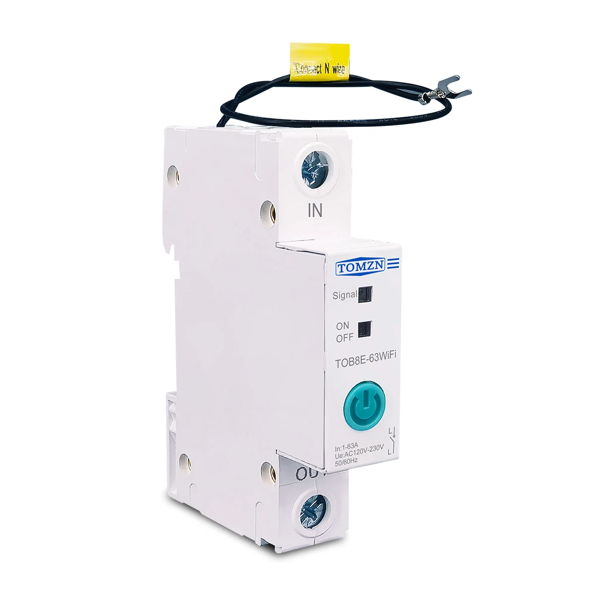 TOMZN Din Rail WIFI Circuit Breaker Smart Switch Remote Control by Ewelink APP for Smart Home 18mm 63A TOMZN TOB8E-63WIFI