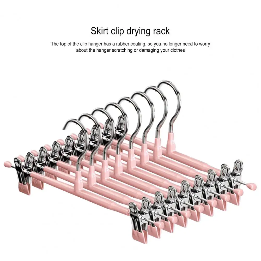 Pants Rack Space Saving Trouser Hangers 8-pack Adjustable Non-slip Clips Strong Chrome Clothes Hangers for Pants Skirts Clothes