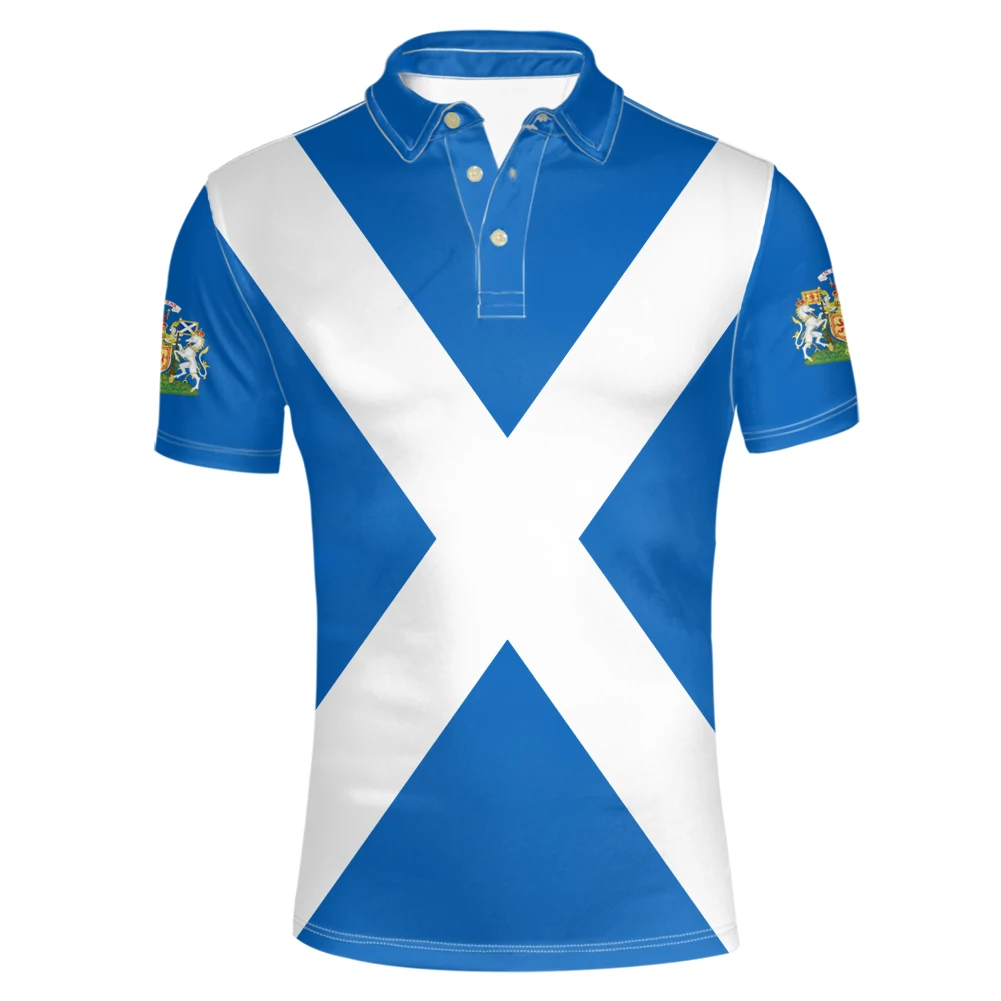 Scotland Custom Made Name Number Team Logo Scottish Lapel T Shirt Scots Country Travel Alba Nation Britain Flag Photo Clothes