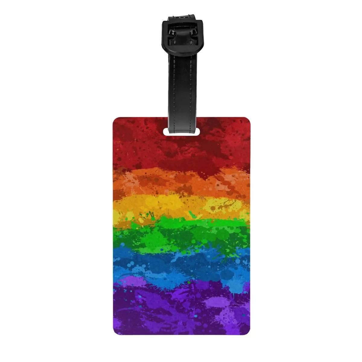 Étiquettes de bagage LGBT pour valise de voyage, peinture arc-en-ciel, sensation d'éclaboussures, GLBT, Gay, Lesbian Pride, couverture de confidentialité, étiquette d'identification