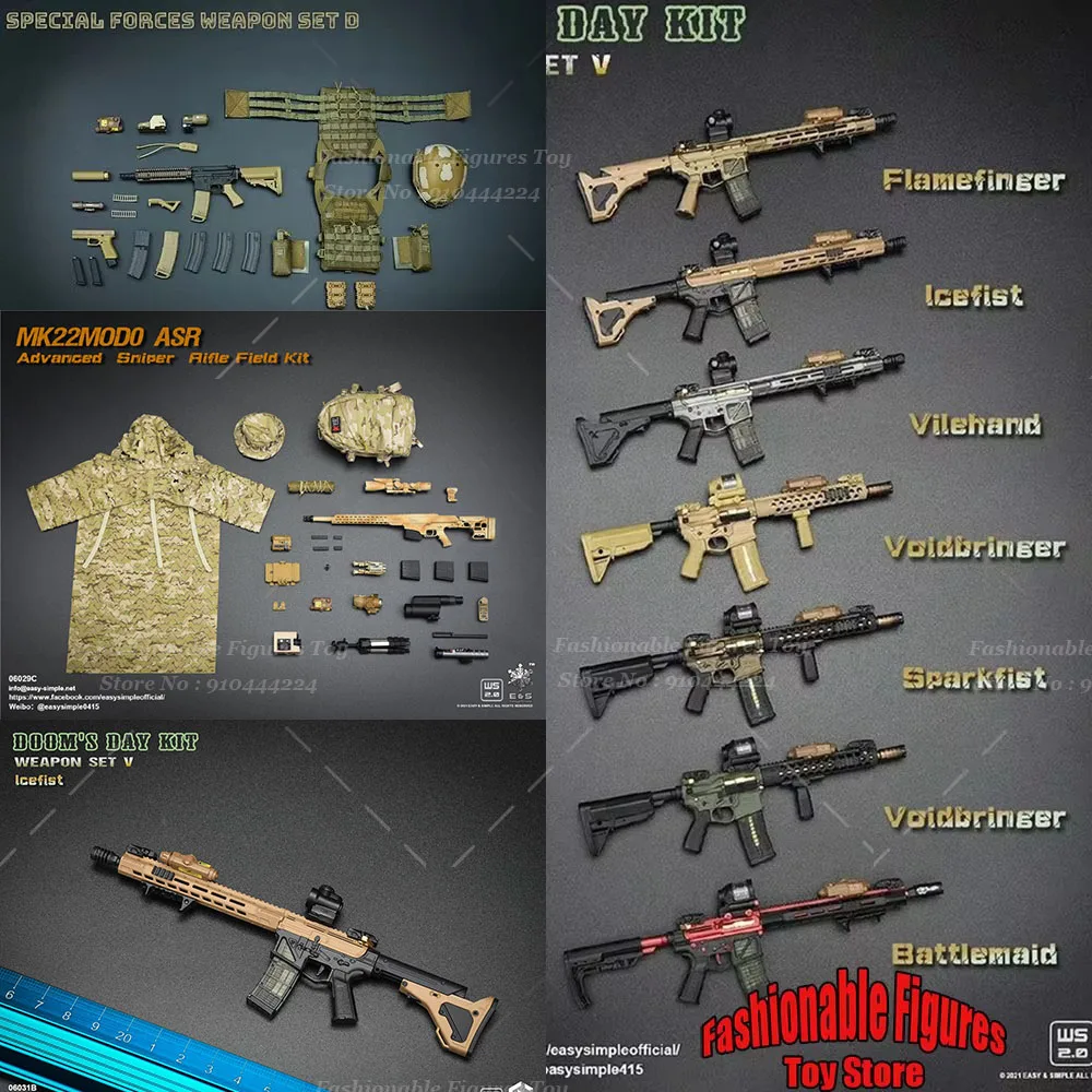 

EASY&SIMPLE 1/6 Scale Soldier Sniper Gun Special Force Military War Series Battle Accessories Fit 12" Action Figures Body