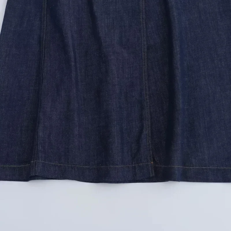 Gonna in Denim con cintura TRAF moda donna Jeans blu gonne lunghe per donna gonna Midi a vita alta estiva gonna Casual con spacco nuova da donna