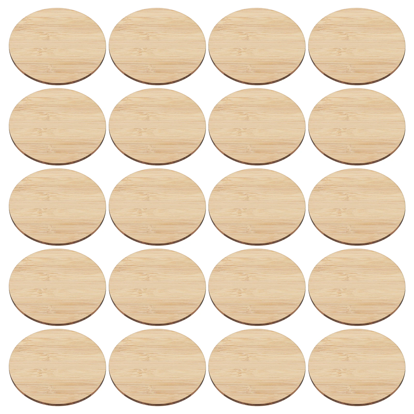 

20Pcs Premium Unfinished Bamboo Chips DIY Round Painting Pieces for Western Decor Valentine Mother's Day Gift Rainy Day Activity