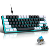 Hot sale HXSJ V800 68 key wired keyboard Hot swappable switch ergonomic ice blue backlight durability gaming mechanical keyboard