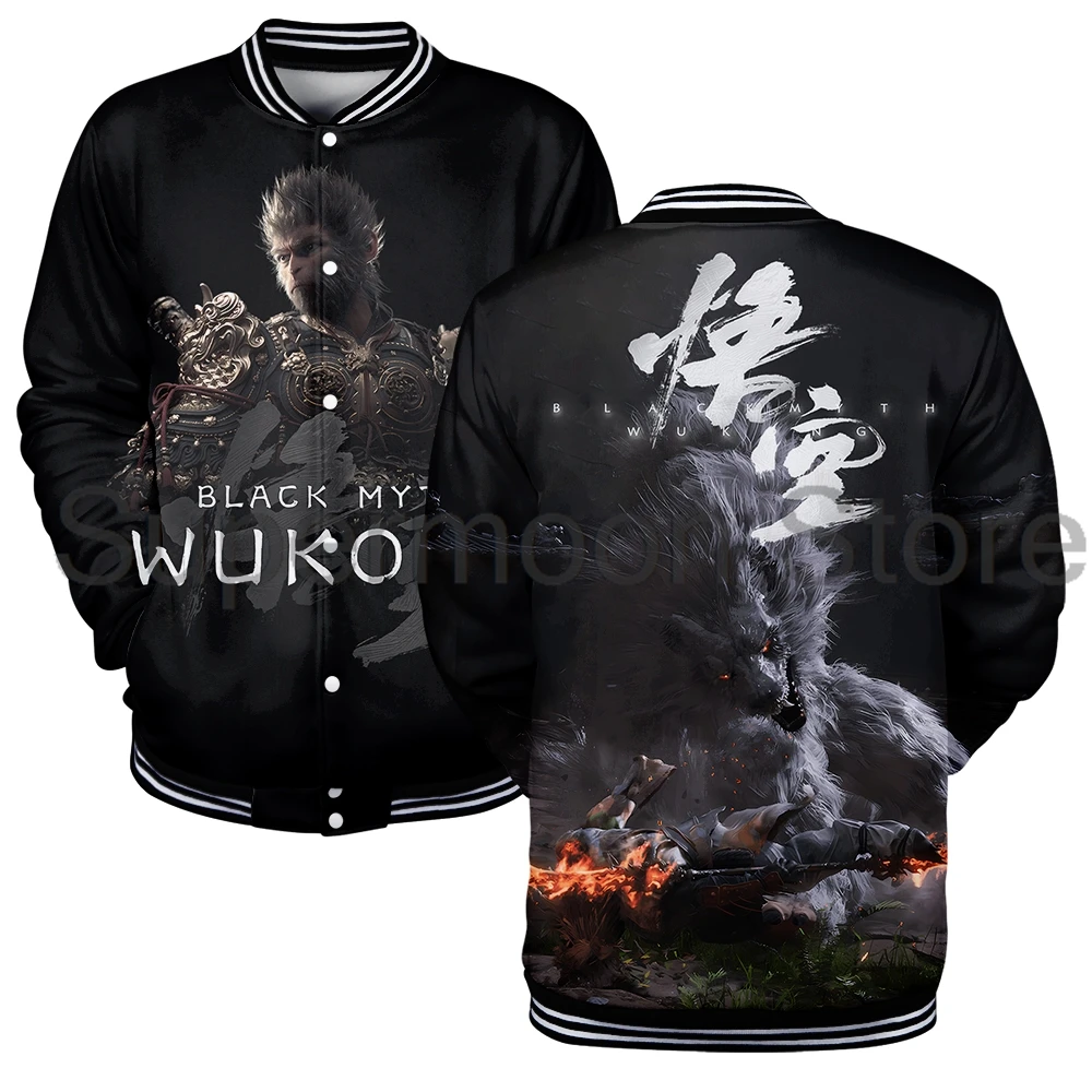 Black Myth Wukong 2024 Hot Game Baseball Jacket Long Sleeve Streetwear Women Men Uniform Sweatshirts 3D Clothes