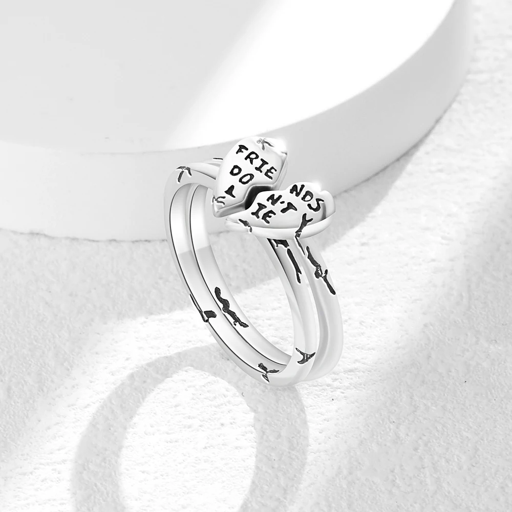 جديد الوردي على شكل قلب روز 925 الفضة شل القوس الدائري الزركون مطعمة الأميرة خاتم المرأة مجوهرات هدية الزفاف